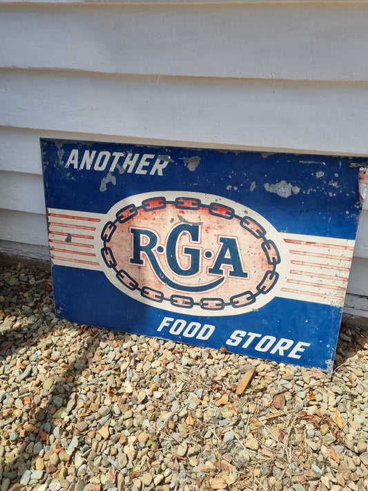 Vintage tin painted sign RCA Mancave