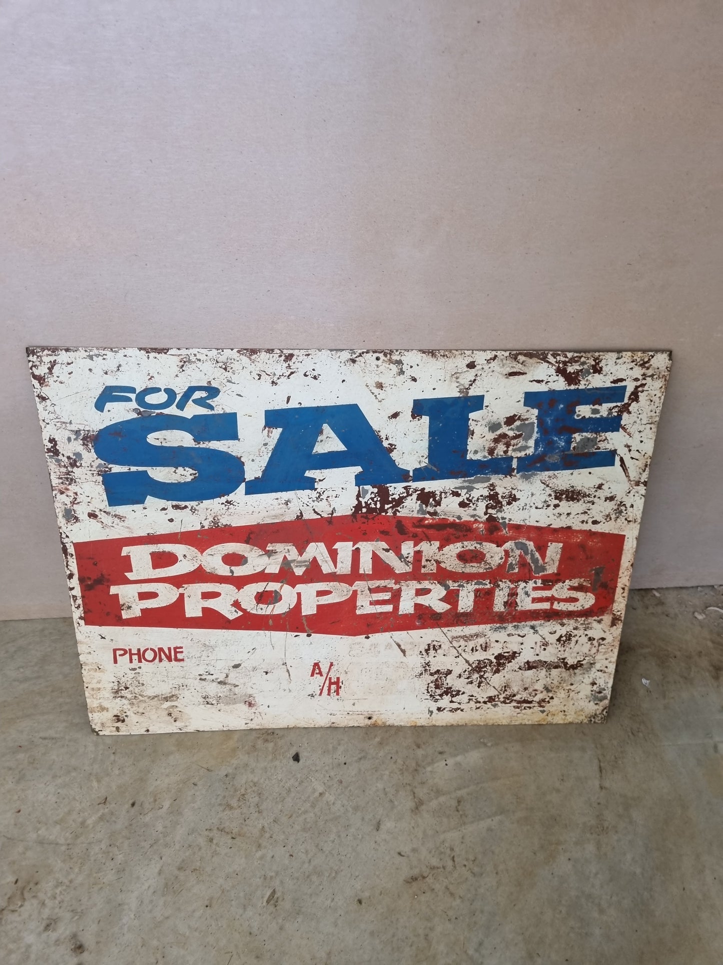 Vintage realestate sign tin mancave