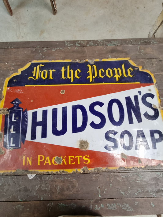 Vintage hudsons soap sign mancave