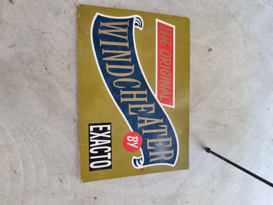 Vintage windcheater card sign