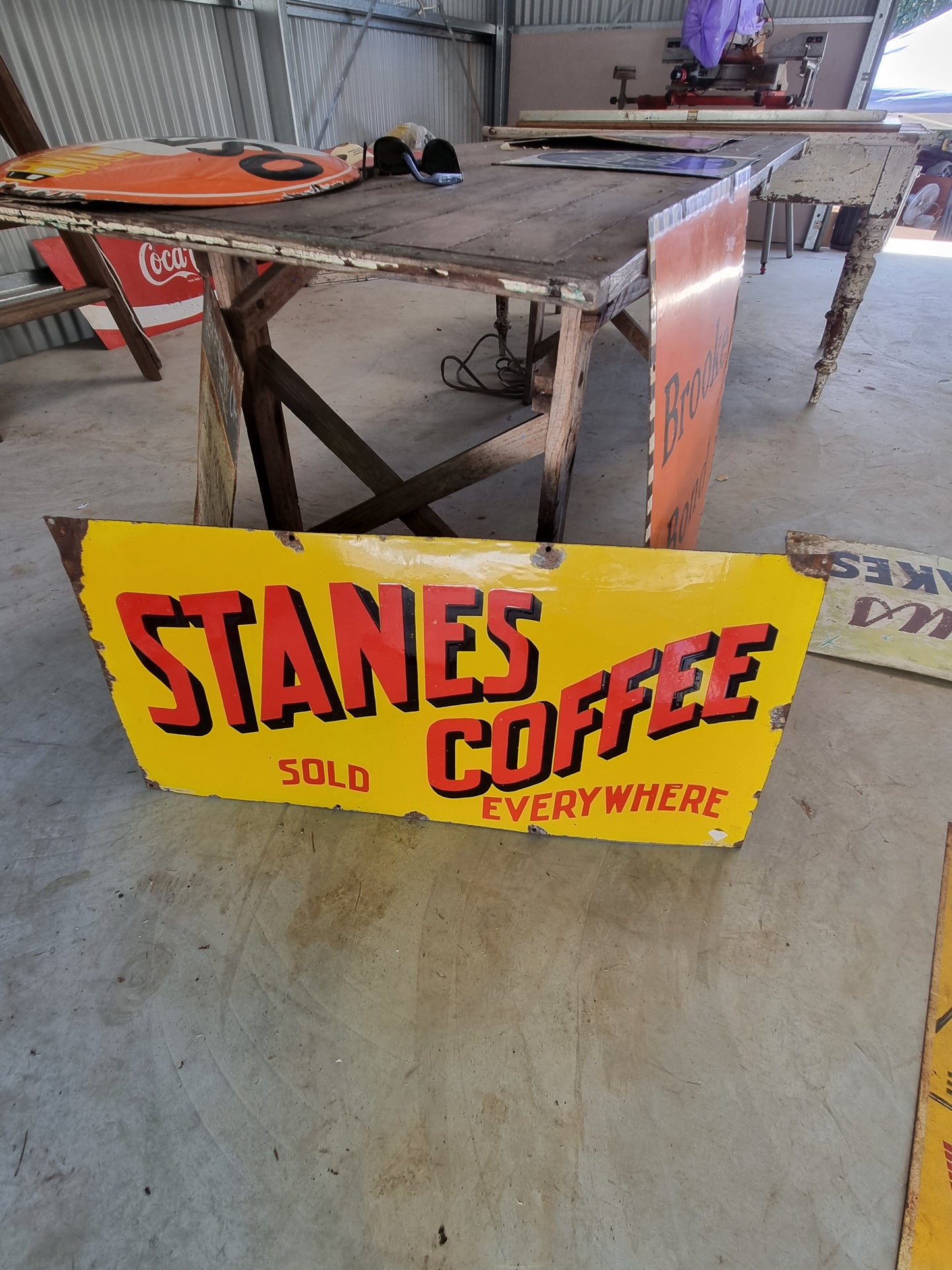Stanes coffee enamel sign mancave