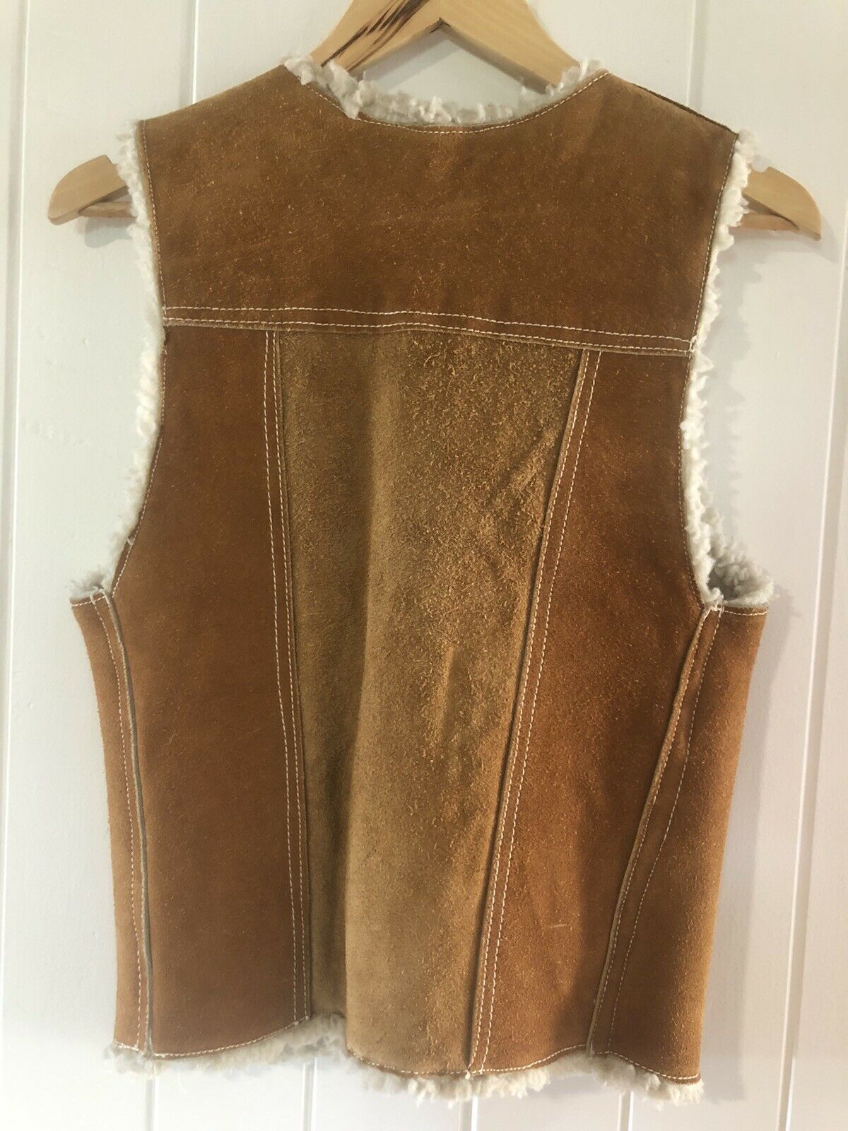 Vintage Mexican Suede Vest Waistcoat Gilet Leather ladies