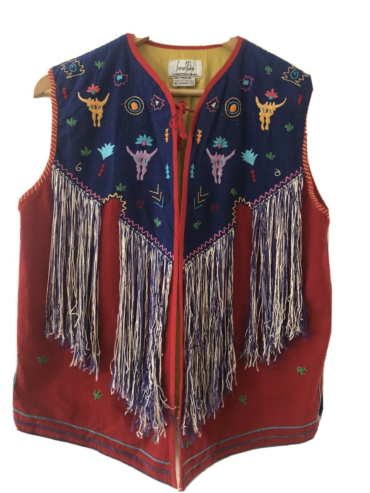 Vintage Mexican Vest Waistcoat Gilet Cowboy Cowgirl Boho Festival