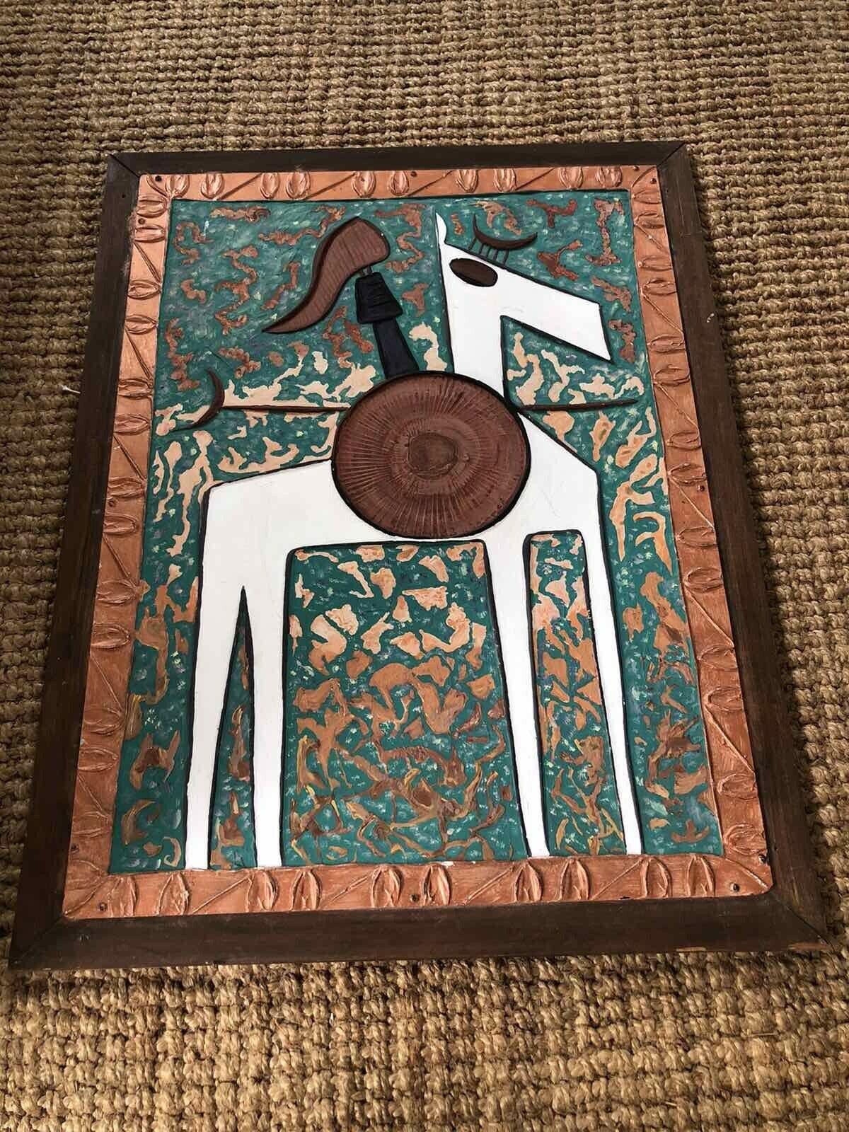 Mid Century Wall Art Horse Abstract Brutalist Plaque