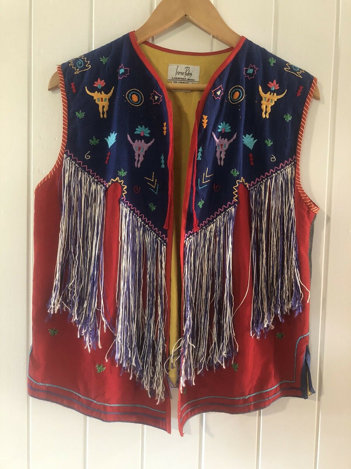 Vintage Mexican Vest Waistcoat Gilet Cowboy Cowgirl Boho Festival