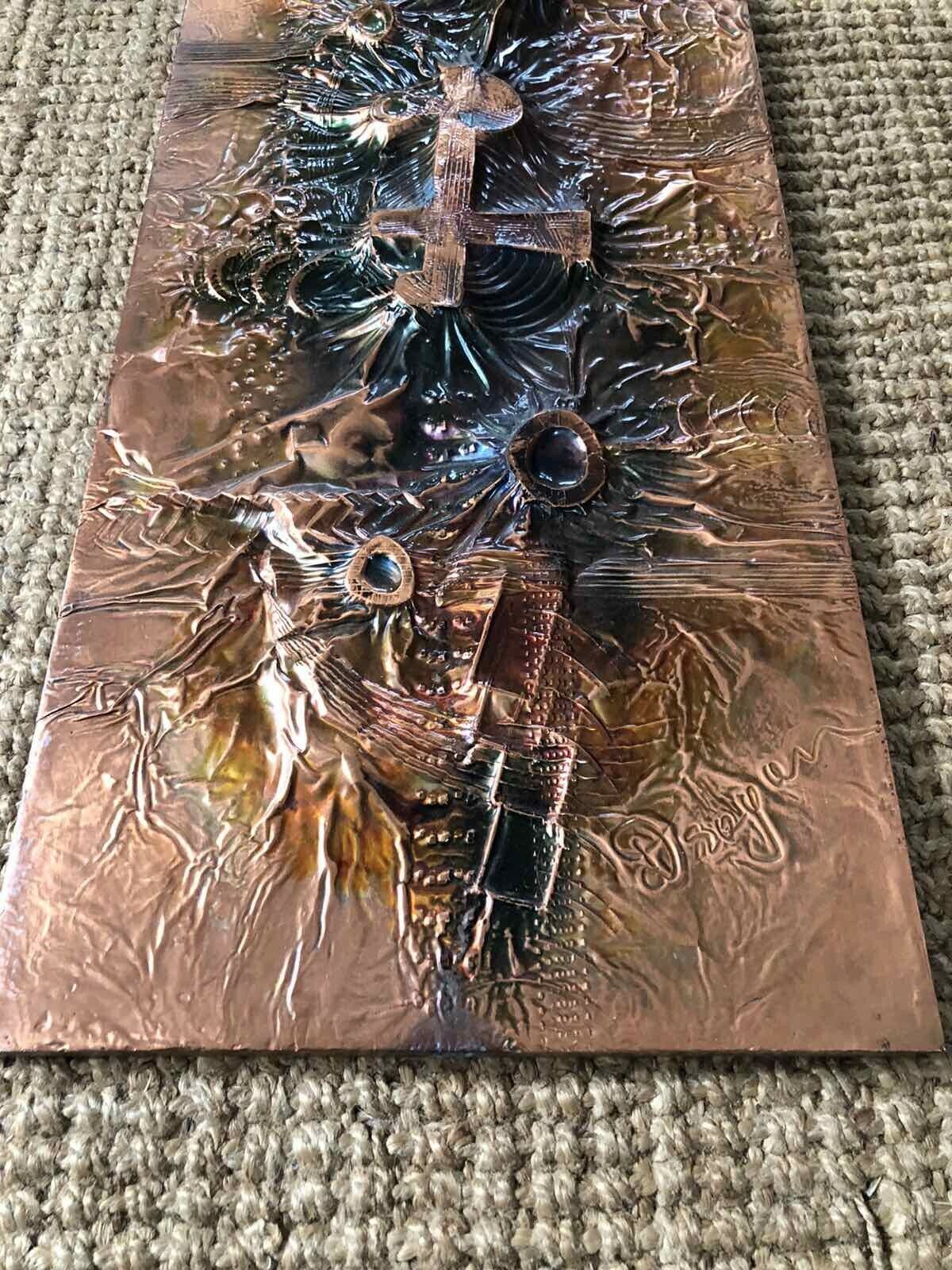 Copper Art Mid Century Wall Plaque