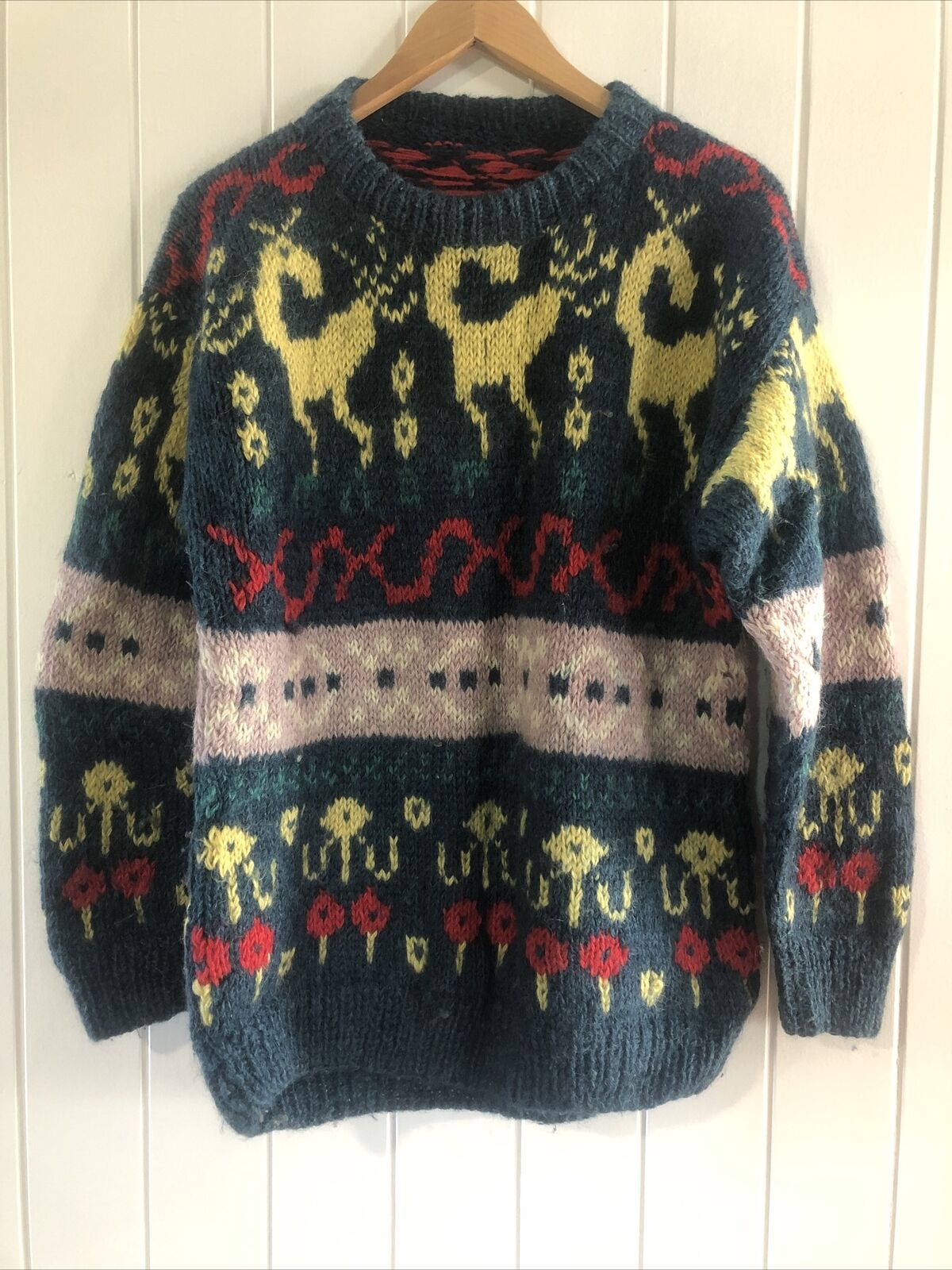 Vintage Pure Wool Jumper Unisex Cosby Retro 80’s 90’s mens