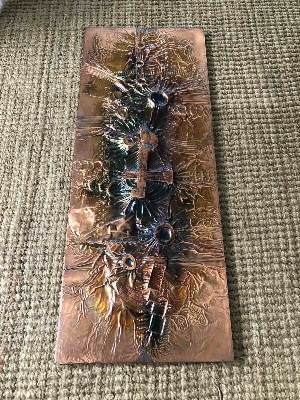 Copper Art Mid Century Wall Plaque