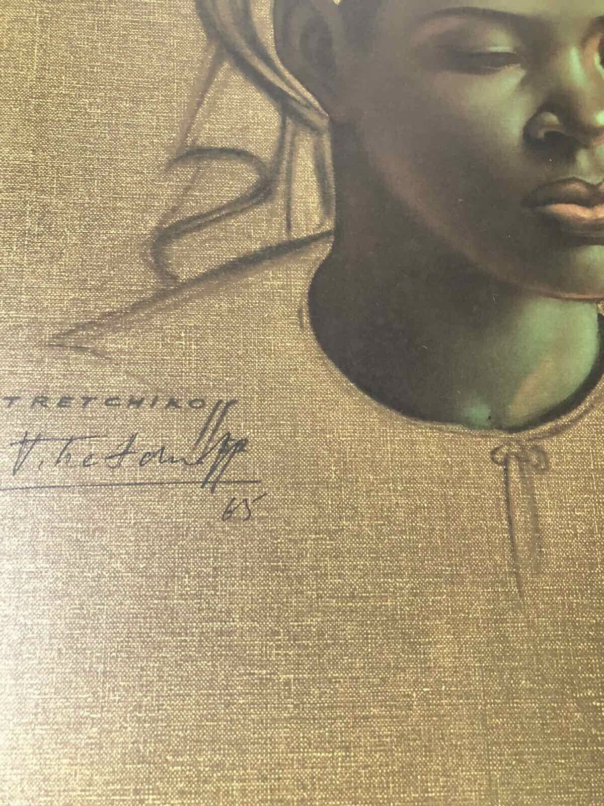 tretchikoff print vintage Zulu Maiden Original Hand Signed