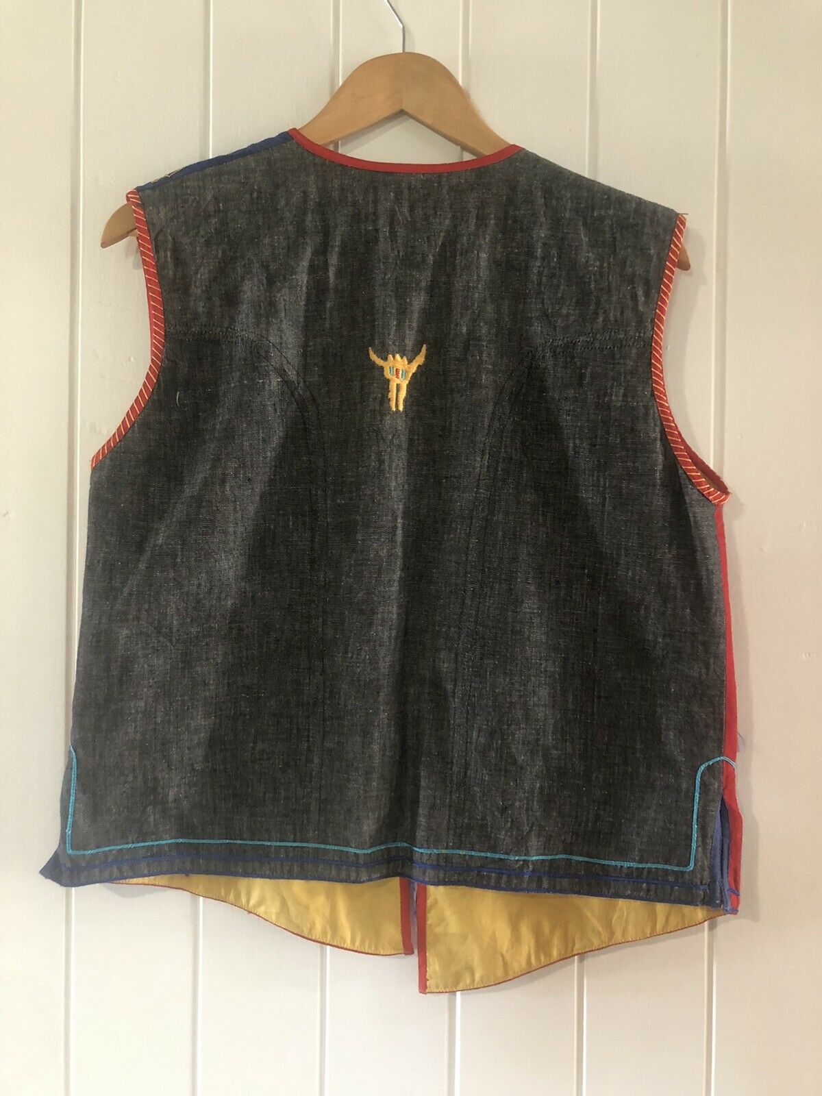 Vintage Mexican Vest Waistcoat Gilet Cowboy Cowgirl Boho Festival