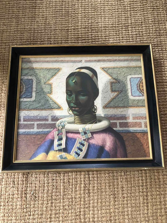 tretchikoff print Woman Of N’dbele Vintage Mid Century