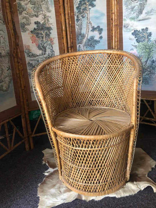 Vintage cane tub chair