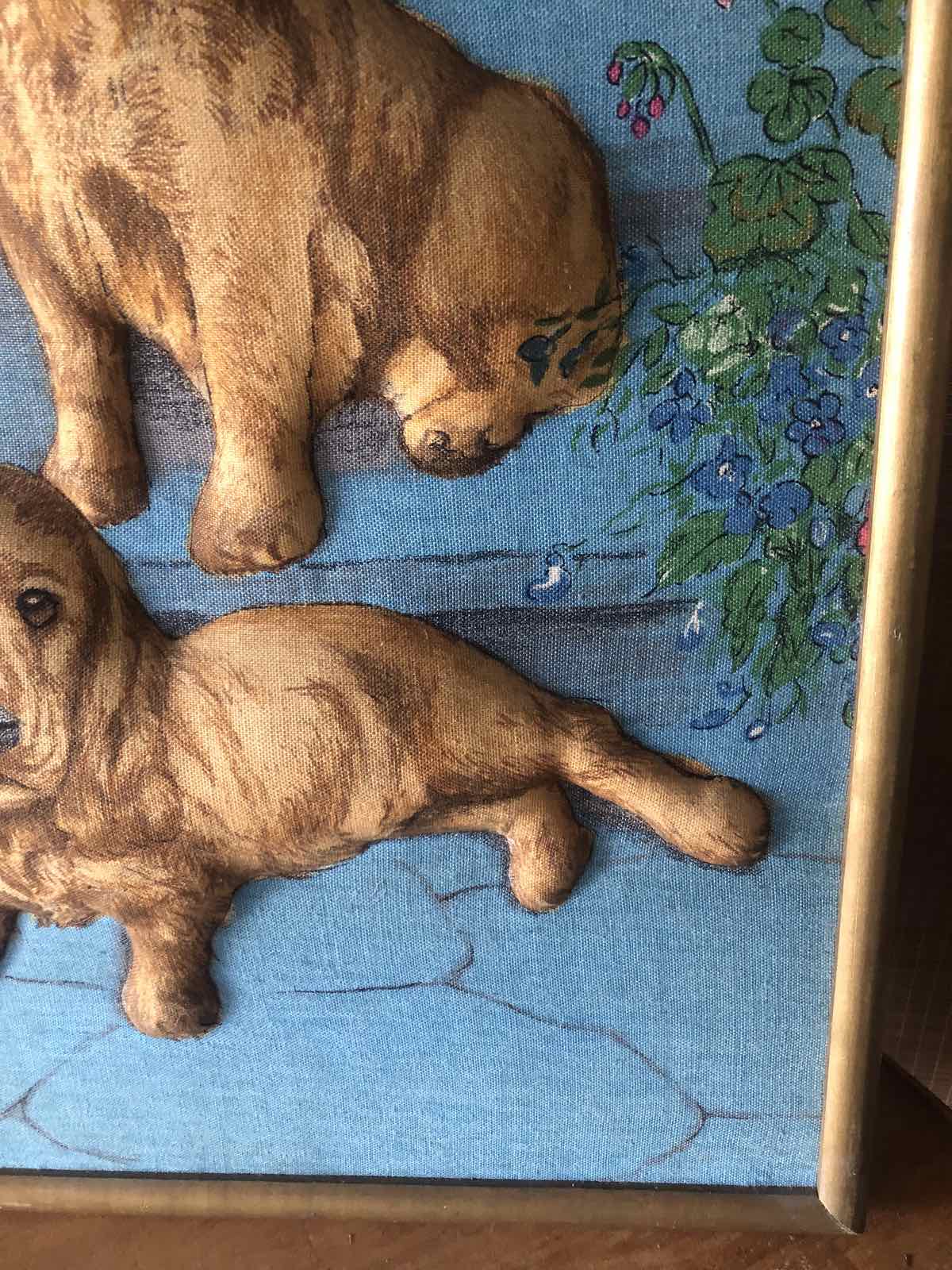 tea towl wall art puppys