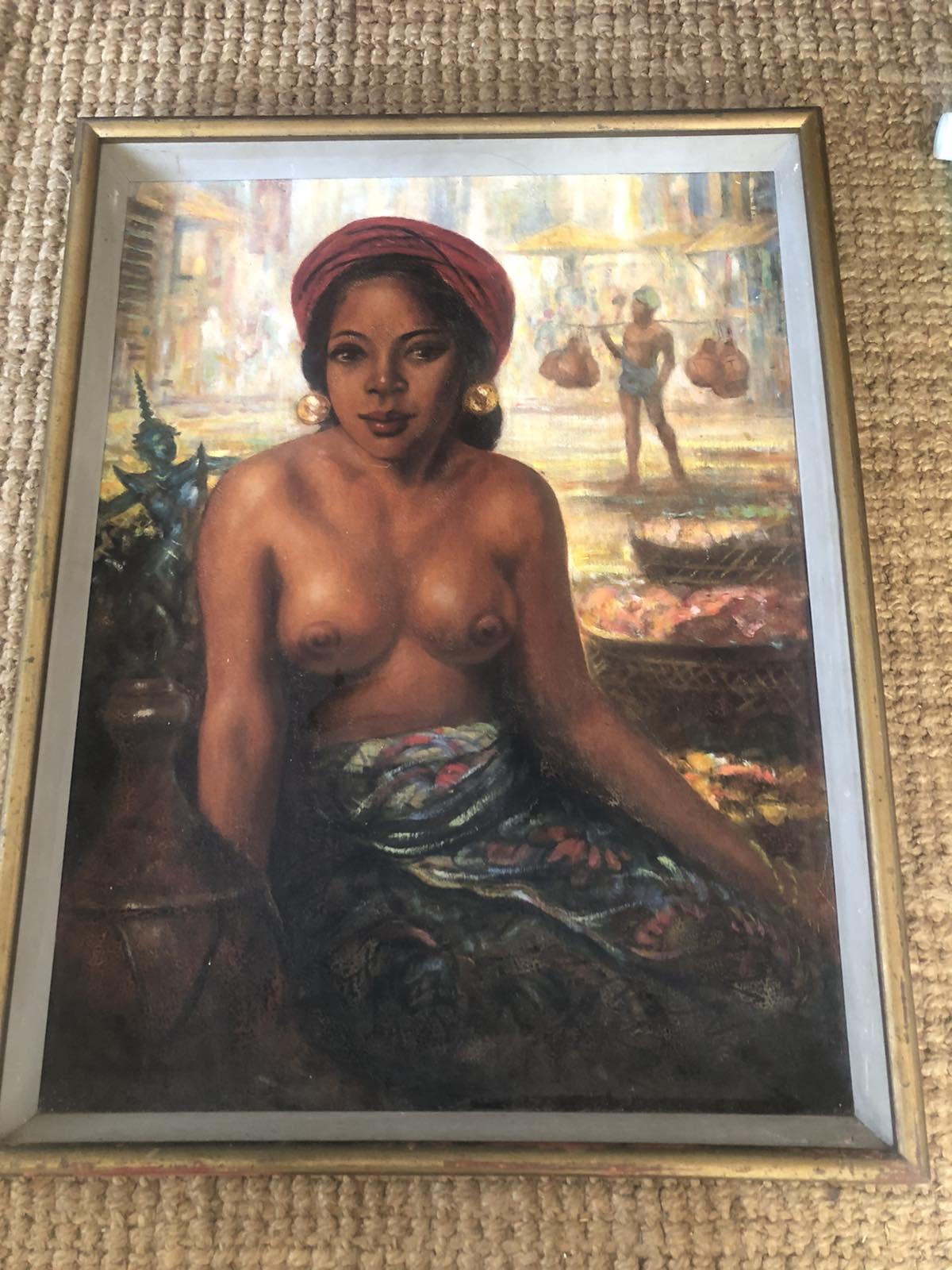 Original oil painting nude balinese