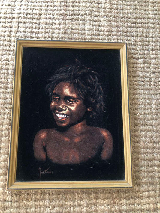 Velvet painting of indigenous child