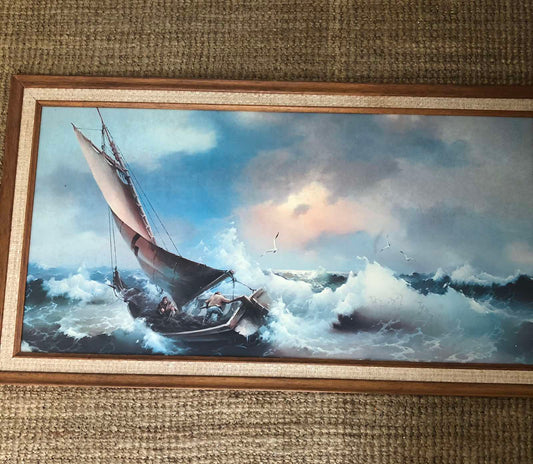 Seascape vintage print