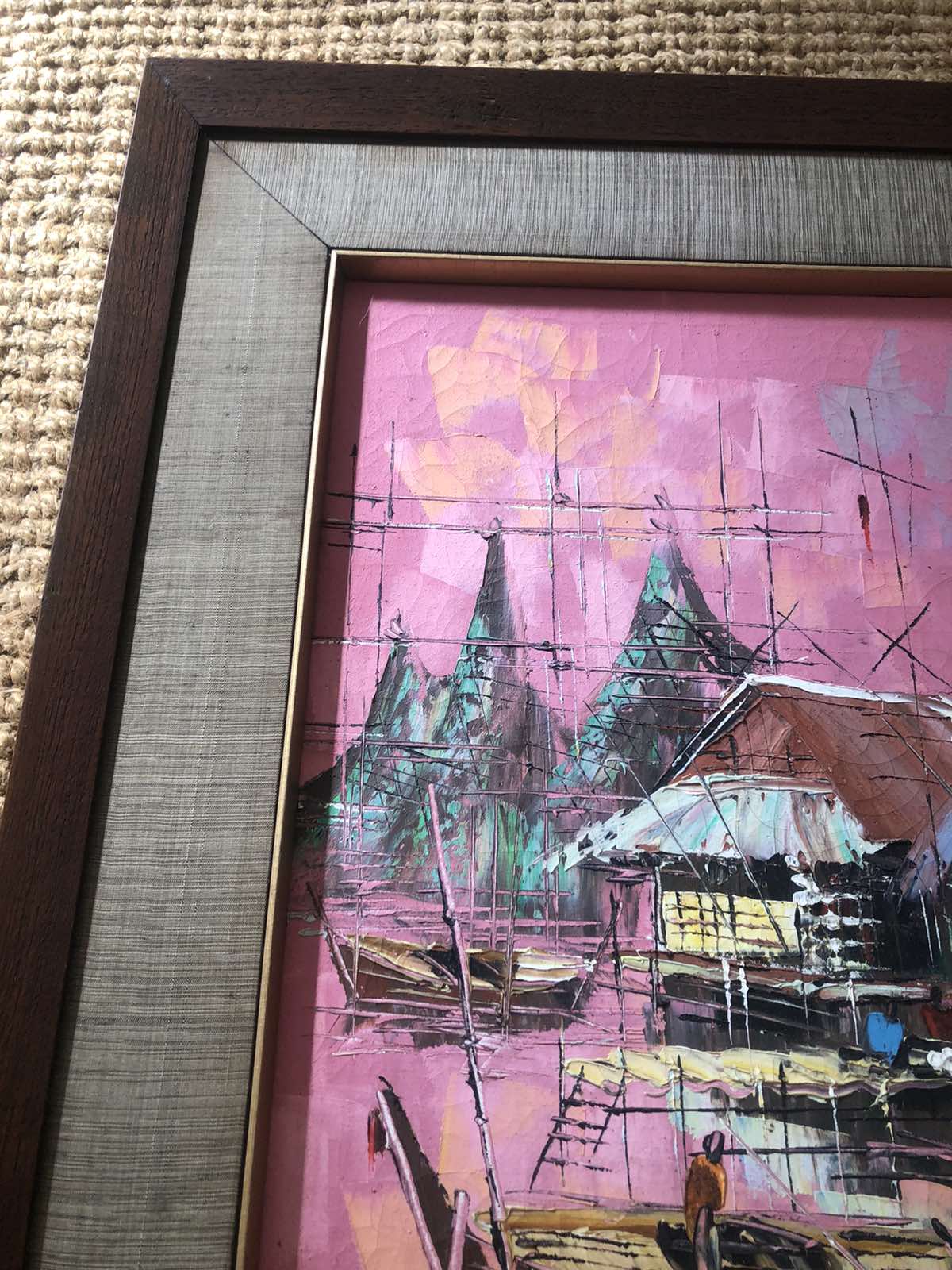 Vintage mid century oil painting