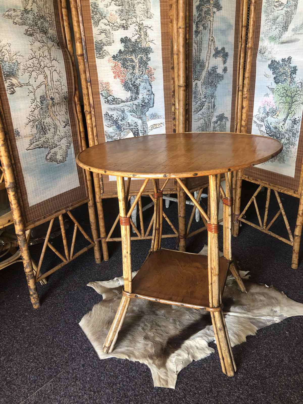 Vintage cane side table